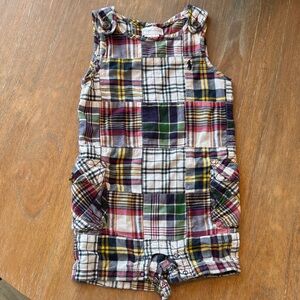 Ralph Lauren Plaid Kids Overalls 12M